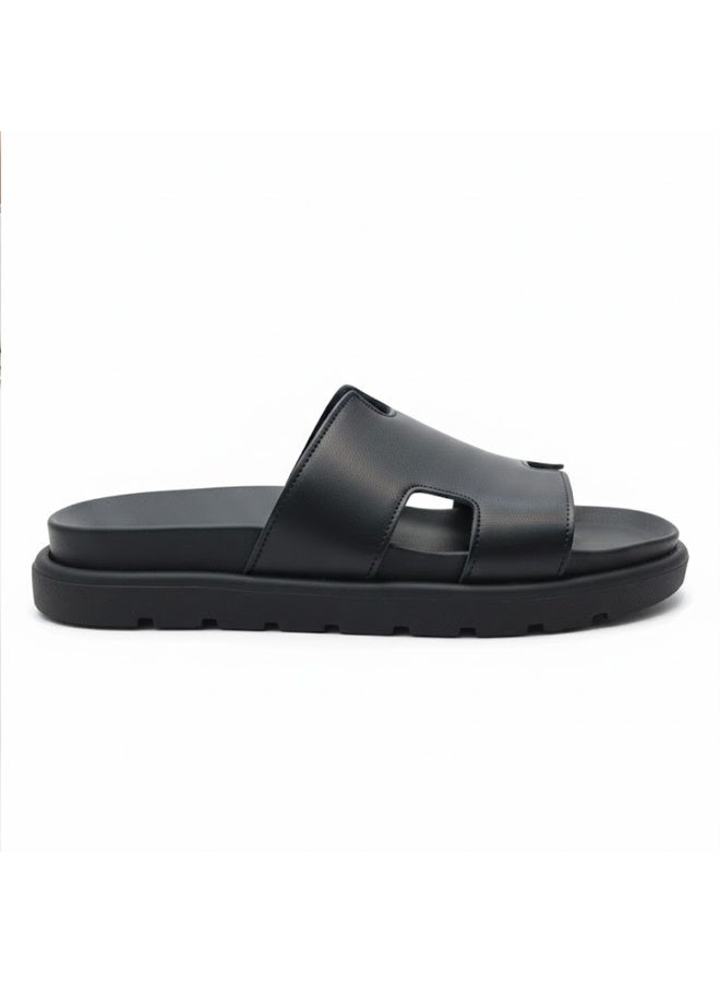 Stylish men's slippers with a modern and comfortable design – genuine leather and non-slip orthopedic sole, available in various sizes and colors. - Image 3